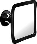 Mirrorvana Fogless Shower Mirror for Fog Free Shaving with Upgraded Suction-Cup, Shatterproof Surface and 360° Swivel, 6.3 x 6.3 Inch (Black)