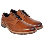 HX London Men's Synthetic Leather Lace-Up Derby Uniform Dress Shoes (Tan, 6Uk)