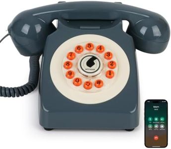 Sangyn Bluetooth Landline Phone with Handset and Speakerphone, Retro Bluetooth Home Phone, Classic Bluetooth Desk Phone, Cordless Bluetooth Telephone with USB Rechargeable