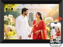AKImart Digital Photo Frame 10.1 inch WiFi Digital Picture Frame IPS HD Touch Screen Smart Photo Frame with 32GB Storage, Auto-Rotate, Easy Setup to Share Photos or Videos Remotely via Frameo APP
