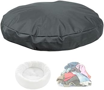 SELUGOVE Round Dog Bed Replacement Cover 36D × 4H Inch Washable Grey Thickened Waterproof Oxford Fabric with Handle and Zipper Reusable Dog Bed Liner for Small to Medium 25-35 Lbs Puppy