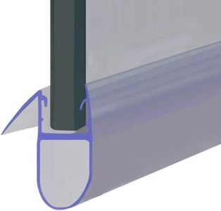 Shower Door Seal for 4-6mm Glass – Round Bubble Gap Filler, 80cm with Side Deflector