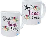 spinspoke Gift for Nana Nani Printed Ceramic Coffee Mug, 325 ML