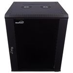 NavePoint 15U Wall Mount Network Server Cabinet Rack Enclosure Glass Door Lock w/Casters