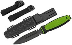 Szco Supplies 9.25" Green Double-Edged Spear-Point Diver's Knife With Leg Strap Sheath (211494)