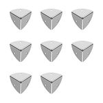 8 Pcs Iron Case Corners Silver Corner Protector Trunk Aluminum Box Furniture Small Angle Guard (Small)