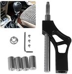 AUTO MT BLACK Adjustable Gear Shift Knob Extender Height Lever Extension Car JDM Gear Shifter Extender Kit with 4 Adapters