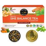 TEACURRY Pcos Tea (1 Month Pack, 30 Tea Bags) - Helps With Hormone, Period And Weight - Pcos Pcod Tea - She Balance Ginger Tea, 60 Gms