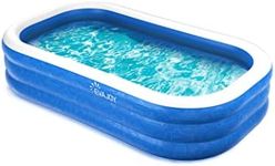 Inflatable Swimming Pool, EVAJOY 92'' x 56'' x 20'' Family Blow up Swim Pools, Kiddie Pool Large Size Thickened Rectangular Lounging Pool Play Center for Backyard, Garden, Adults, Age 3+