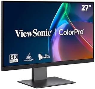 ViewSonic VP2788-5K 27" 5K Mac-Ready Monitor with 100% sRGB, 99% DCI-P3, Pantone Validated, Advanced Ergonomics, Thunderbolt 4, USB Hub, HDMI, and DP for Home and Office