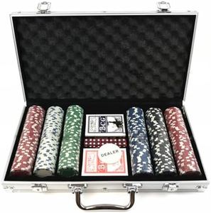 300PCS Poker Set, Complete with Cards, Chips, and Accessories, Host The Ultimate Poker Night, Perfect for Texas Home Game Nights, Blackjack or Roulette Games