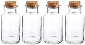 WHOLE HOUSEWARES Glass Favor Jar, Glass Storage Jars with Corks for Wedding and Party (9 Ounce)