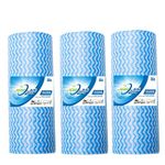 JEBBLAS Dish Cloths Disposable Cloth roll Jay Clothes All Purpose Cloths j Cloths for Kitchen All Purpose Cleaning Cloth 3 Roll Blue