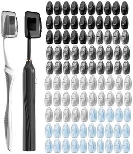 Muslish 100 Pack Toothbrush Covers, Universal Fit for Electric and Manual Brushes, Reusable Travel & Home Protectors (Bulk Value) - Gray