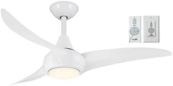 MINKA-AIRE F845-WH Light Wave 44" Ceiling Fan, White Finish with Remote and Additional Wall Control