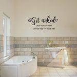 SUPERDANT Get Naked Wall Stickers Toilet Lid Decals Unless You're Just Visiting Funny Wall Art Decals Bathroom Decoration Cute Heart Vinyl Lettering Stickers for Bathroom Washroom Lavatory 24x59cm
