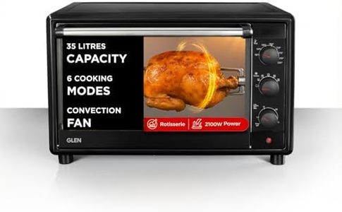 Glen Multi-Function OTG for Kitchen 35 Litre, 2100W, Oven Toaster Griller with 6 Heating Modes, Rotisserie, Convection Fan, Temp. Control, Bake, Grill & Toast,Oven for Baking - Black (SA5035BLRC)