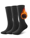 YUTYTH 3 Pairs Welly Socks Thermal wellington Boot Socks Women Soft Touch Thick Comfy Cold Winter Long Calf Slouch Warm Socks Knitted Stockings for Girls and Ladies UK 4-7 (Black 3 Pack)