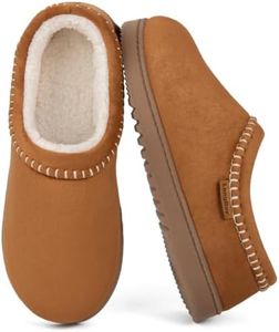 Women's Fuzzy Slippers Warm House Shoes Indoor Outdoor Gifts, Camel 9-10