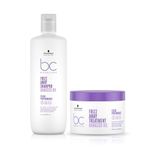 Schwarzkopf Professional BC Keatin Smooth Perfect Treatment, Purple, 750 ml & Bonacure BC Keratin Smooth Perfect Micellar Shampoo For Frizzy Hair, 33.8 Fl Oz