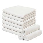 Sasma Home – 10 Pack Baby Washcloth, Large 30x30cm Washcloth Set, Baby Facecloth, for New Born and Toddlers, Multipurpose Reusable Wash Cloths (White)