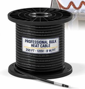 YeloDeer Cut-to-Length 120V 250Ft Self Regulating Roof Heat Cable Bulk Roll