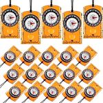 Geiserailie 20 Pcs Orienteering Compass Navigation Backpacking Compass Hiking Compass Map Reading Survival Compass Scout Compass for Kids Bulk for Navigation, Survival Outdoor Exploring, Orange