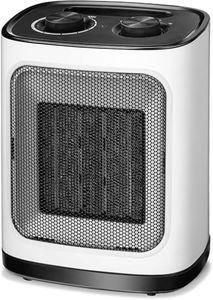 Kismile Portable Electric Space Heater, Small Ceramic Heater Fan with Thermostat, Tip-Over and Overheat Protection,Fast Heating for Home/Office,1500W