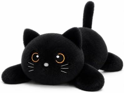 SQEQE Weighted Stuffed Animals Black Cat, Weighted Black Cat Plush, Plushies for Cozy Comfort, Soft Black Cat Pillow Toy for Kids Adults, Christmas & Valentines Gift 23.6 Inch 3.8 Lbs