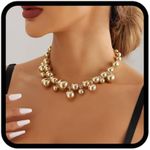 Handcess Chunky Choker Necklace Gol