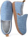 LongBay Women's Brushed Jersey Slippers Lightweight Full Shoes Blue, 11-12