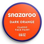 Snazaroo Classic Face and Body Paint for Kids and Adults, Dark Orange Colour, Water Based, Easily Washable, Non-Toxic, Makeup, Body Painting for Parties, for Ages 3+