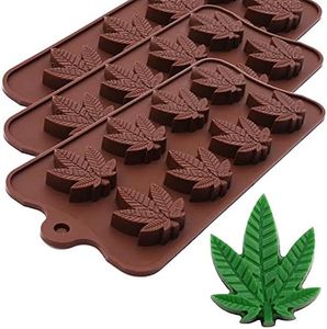 PJ BOLD Marijuana Cannabis Hemp Leaf Silicone Candy Molds, 3pk