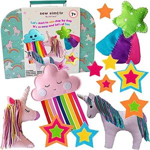 ARTIKA Kids Sewing Kit - DIY Craft for Girls with Unicorn Theme & Stencil Booklet