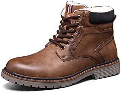 TOP STAKA Men's Boots Lace Up Winter Shoes Fur Warm Ankle Boots Anti-slip Snow Shoes