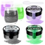 Edible Glitter - 3 Colours 100% Edible Glitter for Cakes, Black, Purple, Green, Edible Glitter for Drinks, Cake Decorations, Chocolates, Muffins, Cocktail, Cream, etc (4g Each)