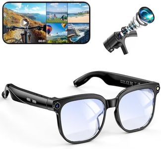 AI Smart Glasses with Camera, 8MP HD Photo and Video Recordings, AI Glasses with Real-Time Translation/AI Object Recognition/AI Voice Q&A, Calls and Music