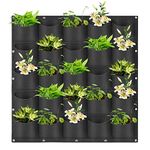 LITLANDSTAR Hanging Planter Bags, 25 Pockets Hanging Vertical Wall Mounted Planter Planting Grow Bags, Gardening Vertical Greening Flower Container Plant Pouch Storage Bags(1m×1m, Black)