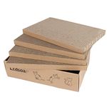 LTDSOAR Cat Scratcher Cardboard,4 PCS 15.1" X 9.4" Cat Scratch Pad Reversible Scratcher Texture Design Durable Cat Scratching Pad, Cat Scratcher Mat Lounge Bed for Indoor Cats