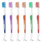 umorismo 6 Pcs Toothbrushes for Braces, Double Ended Orthodontic Toothbrushes Manual Toothbrushes for Teenage Adults, Cleaning Ortho Braces Teeth Bridges