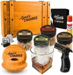 Whiskey Cocktail Smoker Kit with Torch & 4 Flavors Wood Chips - Premium USA Oak Smoker - Old Fashioned Smoker Kit - Bourbon Gifts for Men (with Butane)