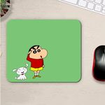 Gfylo |Attention Shinchan I Permanent Printed Mouse pad Smooth Surface Anti-Slip Rubber Base Print | for Computer, Tablet, Daily uses, Office Work, Gamming Size (225 mm x 190 mm)