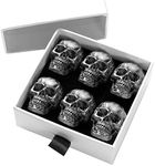 6 Pcs Skull Stainless Steel Refrigerator Magnets,Cool,Strong,Cute,Unique Funny Goth Decorative Fridge Magnets for Adults, Boys,for Kitchen,Office Whiteboards,Lockers,Imanes para Refrigerador (Black)…