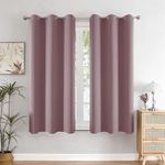 HOMEMONDE Thermal Insulated 75% Room Darkening Opaque Blackout Curtains 5 Feet-Window Heavy Panels, Solid Curtain Set Of 2, Lavender-60 Inches