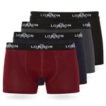 FM London (4/8-Pack) Mens Boxers with Elastic Waist - Soft Boxer Shorts Men, Stretch Fit Mens Underwear for Everyday Wear - Fitted Hipster Boxers for Men,Classic Dark (4 Pack),L