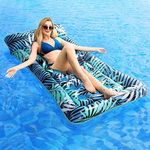 Pool Floats Raft - Pool Float Lounge Adult Size,Pool Float with Headrest, Ultra-Comfort Cooling Inflatable Pool Floats for Adults