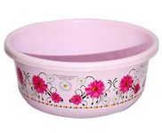 Kuber Industries Unbreakable Plastic Tub for Bathroom & Kitchen Utensils | Large Washing tub for Clothes & Dishes/Bartan | Manicure Pedicure & Foot Soak Tub | Baby Bathing & Feeding Pan(40 Ltr) (Pink)