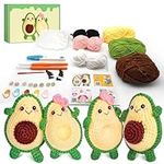 Avocado Crochet Kit for Beginners - Avocado Gifts Beginner Crochet Kit for Adults Colorful Yarn for Crocheting Knitting Kit for Beginners - Crochet Starter Kit Crochet Accessories Embroidery Kit