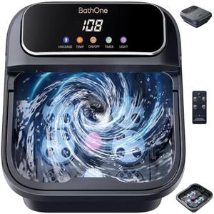 Collapsible Foot Spa Bath Massager With Heat Electric Foot Bath Soaking Tub | With Water Circulation,Large Color Touchscreen,Temp Control,Remote,3 Massage Modes,Pumice Stone,Foot Soak Tub,Gift For Family