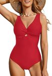 GRAPENT Plus Size One Piece Swimsuit for Women Womens Plus Size Swimsuit Swimwear for Women Tummy Control Womens Swimsuits One Piece One Piece Swimsuit Red Size X-Large US Size 16 to Size 18